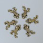 Pendant Findings Frog, Bronze Metal Colour, Size 20x13x3mm+/-, Hole Diameter 1.5mm+/-, Pack of 20g (~18pcs)