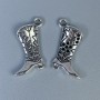 Pendant Findings Boots, Silver Metal Colour, Size 22x14x2mm+/-, Hole Diameter 2.5mm+/-, Pack of 8pcs