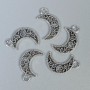 Moon Pendant Findings, Silver Metal Colour, Size 18x11x1.5mm+- Hole, Diameter 2mm+-, Pack of 14pcs