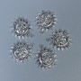 Pendant Finding Sun Moon metal colour silver, sizes 20×23×3mm± hole diameter 1.5mm± packaging 10pcs