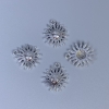 Sun Pendant Finding, Silver Metal Colour, Size 17x15x2.5mm +/-, Hole Diameter 1mm +/-, Pack of 14
