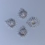 Sun Pendant Finding, Silver Metal Colour, Size 17x15x2.5mm +/-, Hole Diameter 1mm +/-, Pack of 14