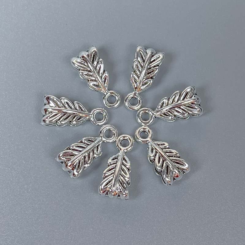 Bail Findings, Silver Metal Colour, Size 14x7x5mm+- Holes, Diameter 2.5mm+- and 1.8mm+-, Pack of 22pcs