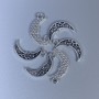 Moon Pendant Finding, Silver Colour, Size 18x9-51.5mm+/- Hole, Diameter 1.5mm+/- Pack 32 pcs