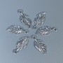 Leaf Pendant Finding, Silver Metal Colour, Size 23×10×1mm+/- Hole Diameter 2mm+/-, 20g Pack (~26pcs)