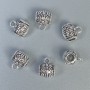 Bail Findings, Silver Metal Colour, Size 8x7x10mm+- Holes, Diameter 3mm+- and 1.5mm+-, Pack of 10pcs