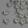Bail Findings, Silver Metal Colour, Size 13x10x4mm+- Holes, Diameter 5mm+- and 1.8mm+-, Pack of 18pcs