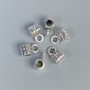 Bail finding, silver metal colour, size 9x5x5mm+/-, holes diameter 2.5mm+/-, diameter 2mm+/-, pack of 34 pcs