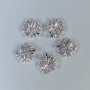 Bail insert finding, clover pendant, silver metal colour, size 13x16x4mm+/-, holes diameter 1.5mm+/-, diameter 1mm+/-, pack 20g (~