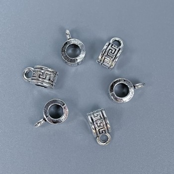 Bail Finding, Silver Colour, Size 10x5x6mm+/- Holes, Diameter 4mm+/-, Diameter 2mm+/- Pack 20g (~27 pcs)