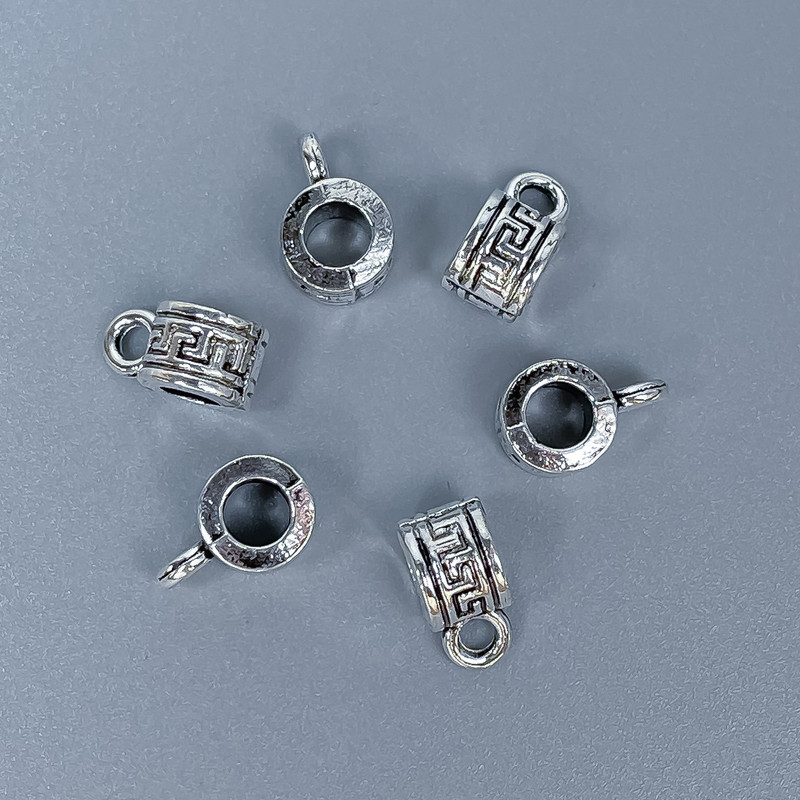 Bail Finding, Silver Colour, Size 10x5x6mm+/- Holes, Diameter 4mm+/-, Diameter 2mm+/- Pack 20g (~27 pcs)