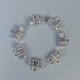 Bail Finding, Silver Metal Colour, Size 8×8×4mm+/- Holes Diameter 3mm+/- and 1.8mm+/-, 20g Pack (~45pcs)