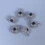 Bail Finding, silver-tone metal, size 11x8x6mm +/-, holes diameter 3.5mm +/- and 2mm +/-, pack 20g (~18 pcs)