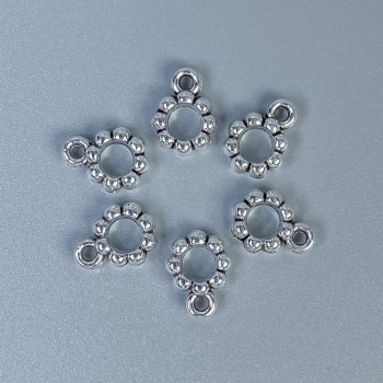 Bail Finding, Silver Metal Colour, Size 11x8x3mm+-, Hole Diameter 4mm+-, 1.5mm+-, Pack 20g (~32pcs)