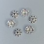 Bead Cap Finding, Silver Metal Colour, Diameter 8x1mm +/-, Hole Diameter 0.9mm +/-, Pack of 54pcs