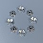 Bead Cap Finding, Silver Metal Colour, Diameter 8.5x0.5mm +/-, Hole Diameter 1.5mm +/-, Pack of 60pcs