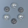 Bead Cap Finding, Silver Metal Colour, Diameter 11.5x1mm +/-, Hole Diameter 1.5mm +/-, Pack of 32pcs