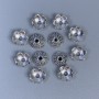 Bead Cap Findings, Silver Metal Colour, Diameter 8x3x1mm+- Hole, Diameter 1.5mm+-, Pack of 50pcs