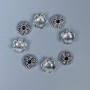 Bead cap finding, silver metal colour, diameter 7x1mm+/-, hole diameter 2mm+/-, pack 20g (~80 pcs)
