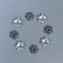 Bead cap finding, silver metal colour, diameter 7x1mm+/-, hole diameter 2mm+/-, pack 20g (~88 pcs)