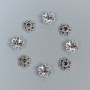 Bead cap finding, silver metal colour, diameter 6x0.8mm+/-, hole diameter 1.5mm+/-, pack 20g (~195 pcs)