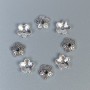 Bead Cap Finding, silver-tone metal, diameter 7mm +/-, hole diameter 1mm +/-, pack 20g (~90 pcs)