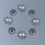 Bead Cap Finding, silver-tone metal, diameter 8x0.5mm +/-, hole diameter 1.8mm +/-, pack 20g (~155 pcs)