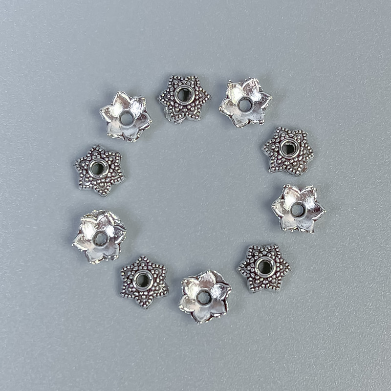 Bead Cap Finding, Diameter 6x1mm+-, Colour - Silver, 20g+- 150pcs+