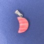 Moon Pendant Rhodochrosite Natural Stone 11x18x5x28mm+