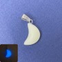 Moon Pendant Onyx Glow-in-the-Dark Blue Glow Natural Stone 11x18x5x28mm+