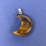 Moon Pendant Tiger's Eye Natural Stone 25x20x9x32mm+