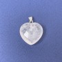 Heart Pendant Rock Crystal Natural Faceted Stone 20x20x8x25mm+