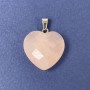 Heart Pendant, Natural Faceted Rose Quartz 20x20x8x25mm+