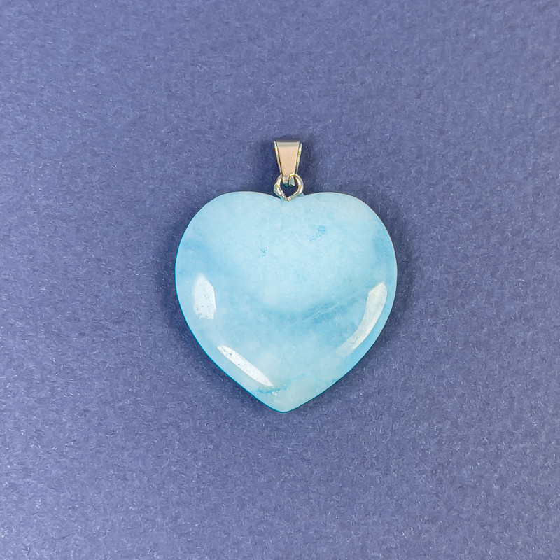 Heart Pendant Aquamarine (Tinted Stone) 25x25x8x30mm+