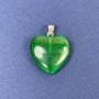 Heart Pendant Green Cat's Eye Natural Stone 20x20x6x30mm+