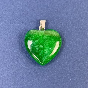 Chrysoprase Heart Pendant (Toned Stone) 20x20x6x30mm+