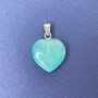 Aquamarine Heart Pendant (Toned Stone) 16x16x6x25mm+