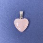 Heart pendant natural stone Pink quartz 16x16x6x25mm+