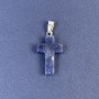 Cross Pendant Lapis Lazuli Natural Stone 20x14x5x28mm+
