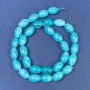 Aquamarine Rice Beads on Thread, Diameter 12x8mm+/-, Length 37cm+