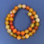 Eye Agate Beads on Fishing Line, Smooth Round, Diameter 10mm +/-, Length 38cm+
