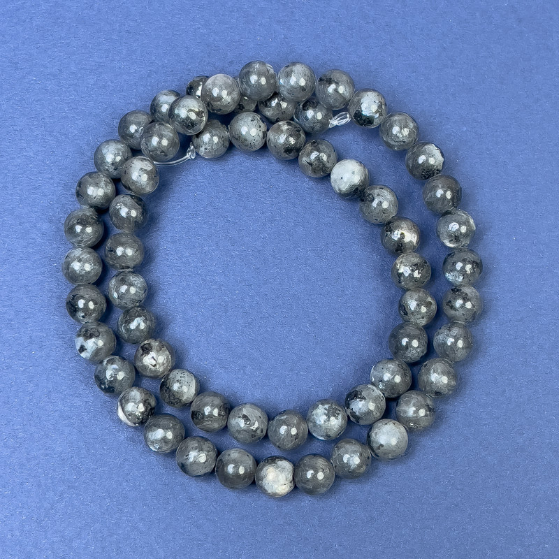 Lavrikite Beads on Fishing Line Smooth Round, Diameter 7mm+-, Length 39cm +
