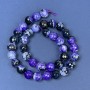 Agate Beads on Thread, Faceted Round, Diameter 10mm +/-, Length 37cm+