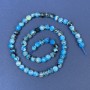 Agate Beads on Thread, Faceted Round, Diameter 6mm +/-, Length 36cm+