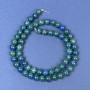 Azurite Beads on Fishing Line Smooth Round, Diameter 7mm+-, Length 38cm +