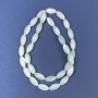 Mother-of-Pearl Beads on Fishing Line, Grain Shape, 12x6mm+/-, Length 38cm+