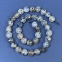 Dragon Vein Agate Beads on String, Faceted Round, Diameter 8mm+/-, Length 37cm+