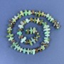 Chrysoprase Beads Tumbled 10-14x3-5mm+/- with Seed Beads on String, Length 40cm+