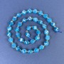 Apatite Faceted Rhombus Beads 8x7mm+/- with Seed Beads on a Strand, Length 38cm+