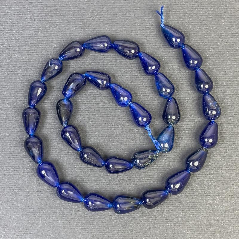 Tinted Quartz Drop Beads 12x8mm+ – on a strand, length 38cm+